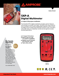 Thumbnail of document Data Sheet - 5XP-A AC/DC Compact Digital Multimeter with VolTect™